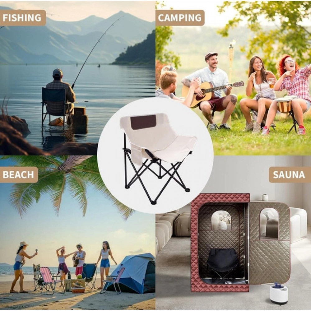 Generic Foldable Camping Chair (Black) - Image 2