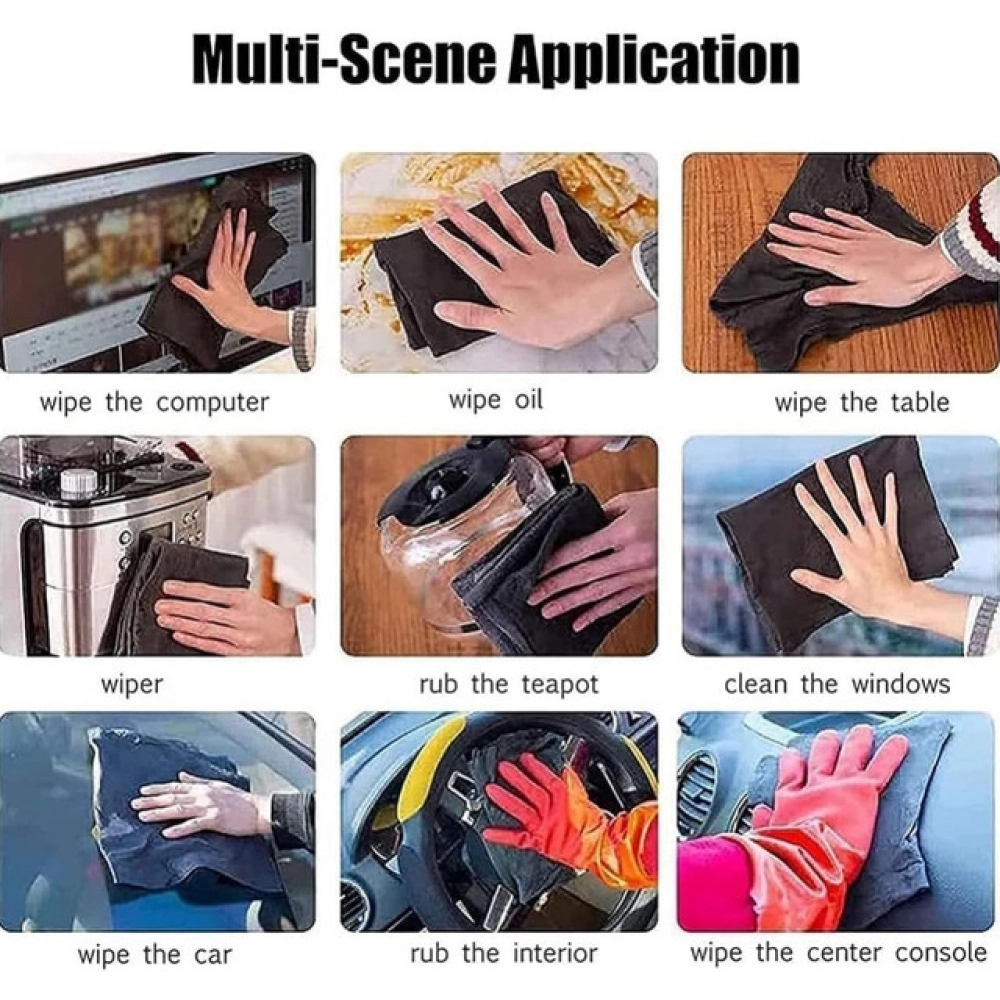 Generic Pack of 5 Magic Cleaning Cloth (Black) - Image 2