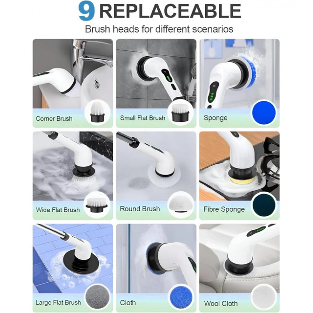 Generic 9 in 1 Cordless Electric Spin Scrubber (Multicolor) - Image 4