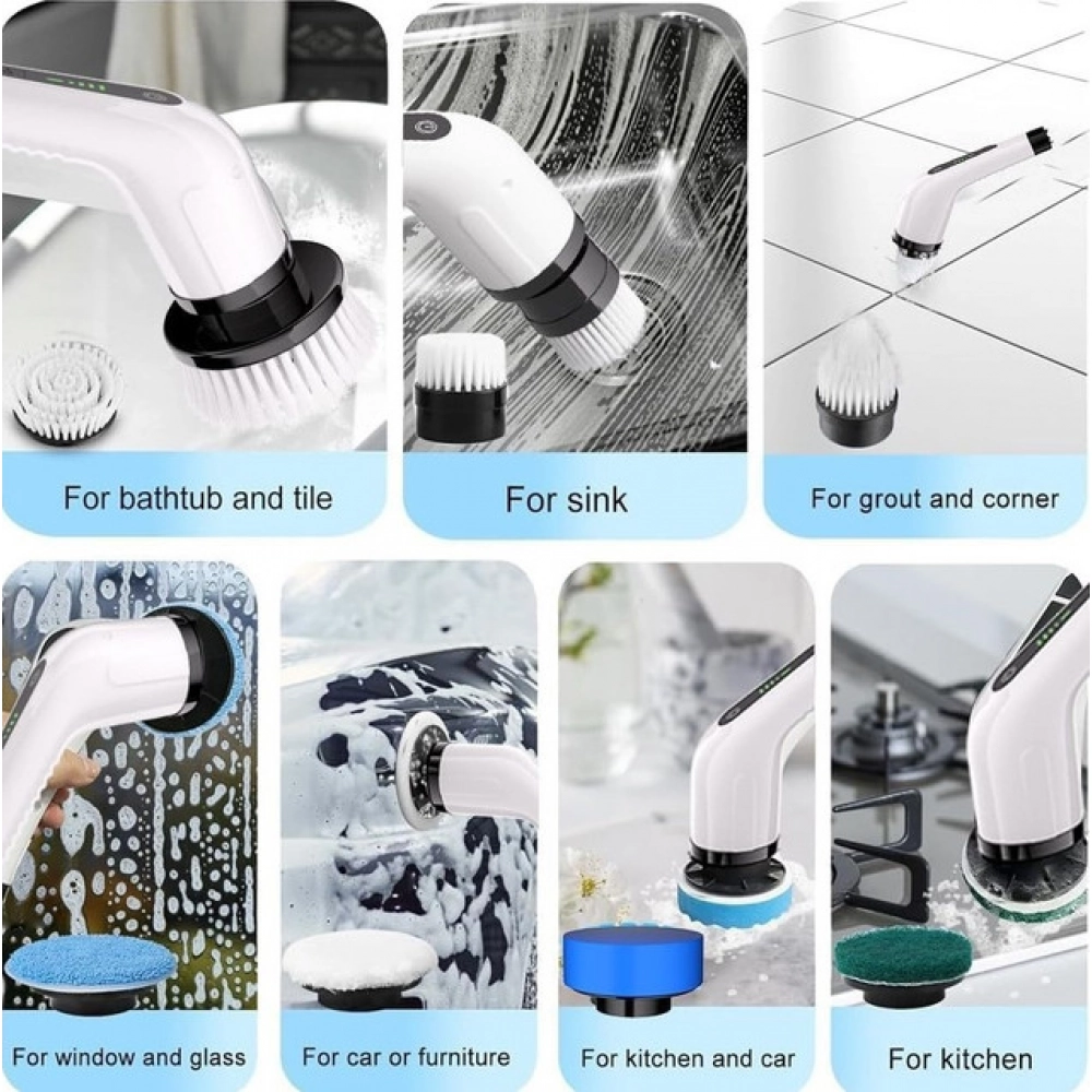 Generic 9 in 1 Cordless Electric Spin Scrubber (Multicolor) - Image 3