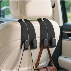 Generic Pack of 2 Leather Car Seat Headrest Hook (Black)