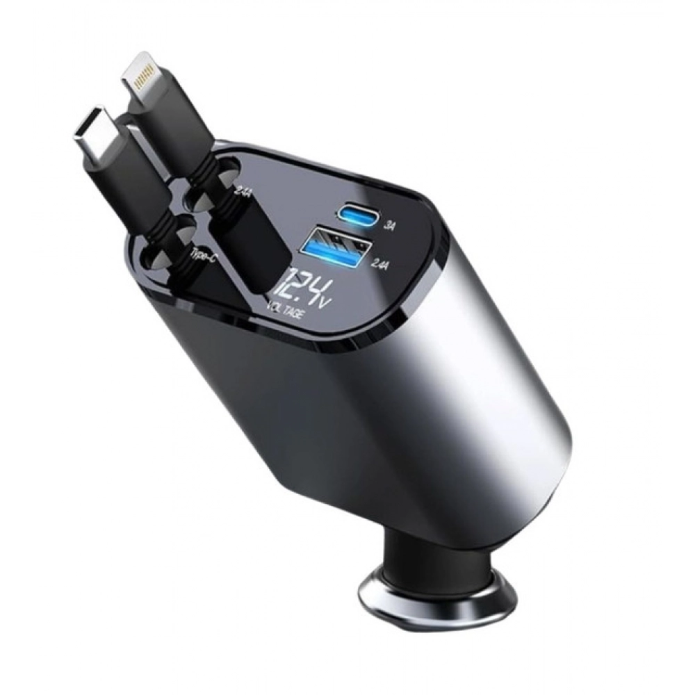 Generic Retractable Car Charger (Grey) - Image 5