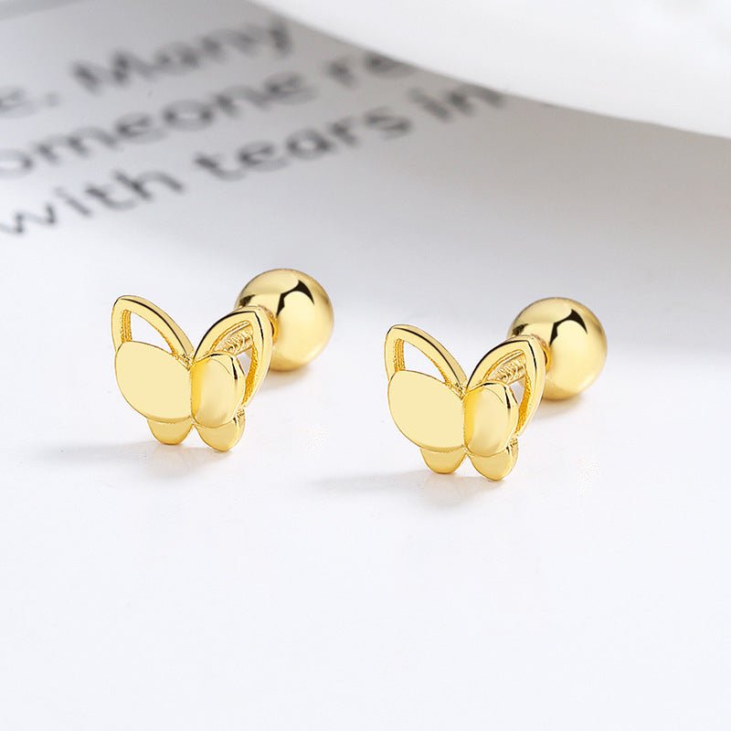 925 Sterling Silver Sweet Double Butterfly Thread Stud Earrings - Image 3